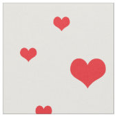 Tissu Arrière - plan blanc aux Coeurs rouges éparpillés (Fermer)