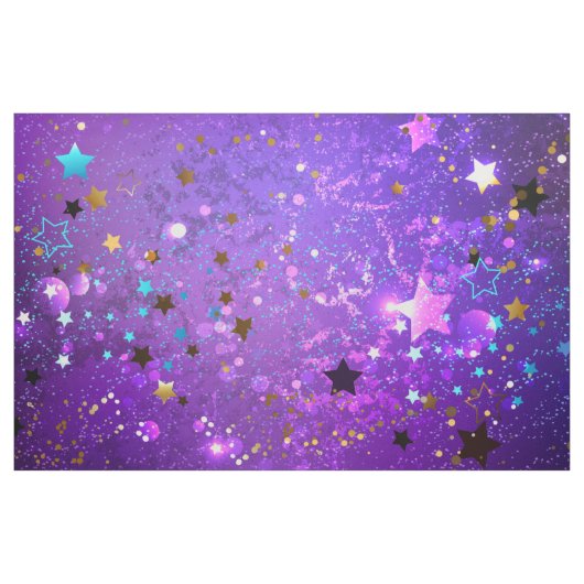 Tissu Arrière - plan de feuille violet avec étoiles (Yard)