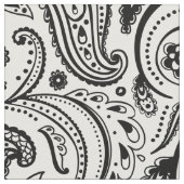 Tissu Arrière - plan noir floral Paisley-Custom blanc (Fermer)