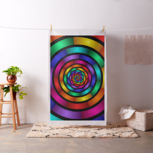 Tissu Arrondi et psychédélique coloré Art moderne fracta