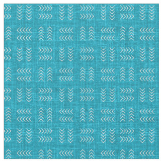 Tissu Arrows on Aqua Blue Linen
