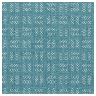 Tissu Arrows on Dark Teal Linen