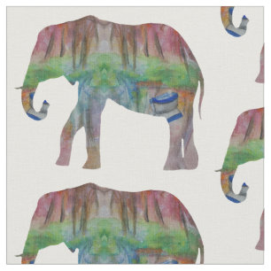 Tissu Art d'aquarelle d'éléphant