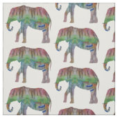 Tissu Art d'aquarelle d'éléphant (Échantillon)