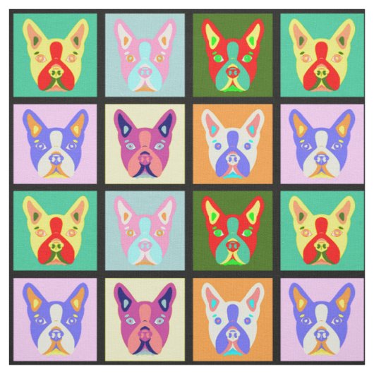 Tissu Art de bruit de Boston Terrier (Échantillon)