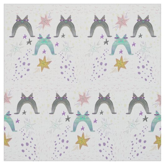 Tissu art de chat arc-en-ciel (Échantillon)