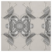 Tissu Art de griffonnage de paradis de tricoteuses (Échantillon)