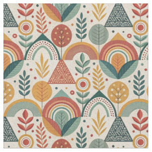 Tissu Art de motif botanique abstrait moderne du milieu
