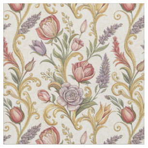 Tissu Art de motif floral orné vintage français