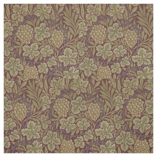 Tissu Art de vigne rouge vert William Morris (Échantillon)