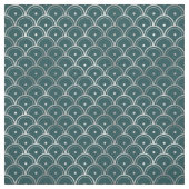 Tissu Art déco écailles sarcelle et argent points (Échantillon)