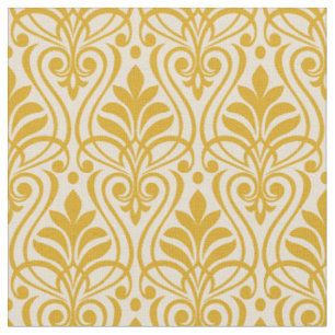 Tissu Art Déco Motif 01 - Déco Gold 2 sur Off-White