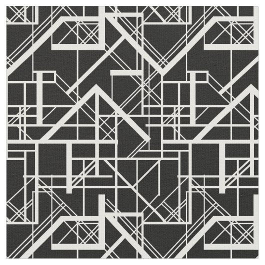 Tissu Art déco noir et blanc (Fermer)