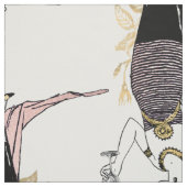 Tissu Art déco rose et or Vin à thème (Échantillon)