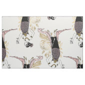 Tissu Art déco rose et or Vin à thème (Fat Quarter)