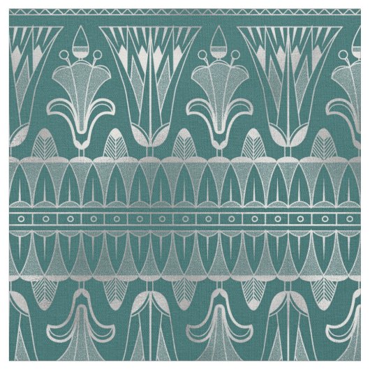 Tissu Art déco Turquoise et argenté (Fermer)