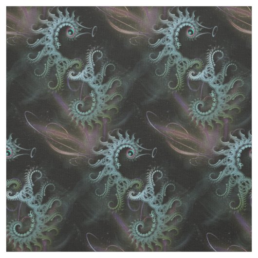 Tissu Art d'hippocampes de fractale (Échantillon)