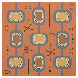 Tissu Art Géométrique de l'ère spatiale Brûlé Orange