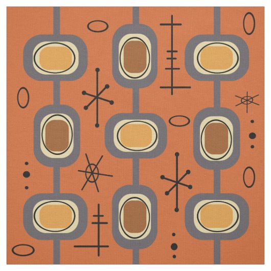 Tissu Art Géométrique de l'ère spatiale Brûlé Orange (Échantillon)