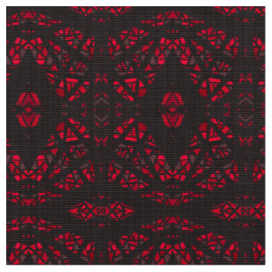 Tissu Art Gouache Abstrait Rouge Noir Spectroscopique