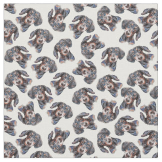 Tissu Art mignon multi coloré de teckel