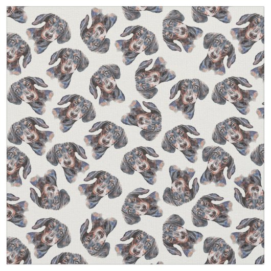 Tissu Art mignon multi coloré de teckel (Fermer)