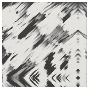 Tissu Art moderne Abstrait noir blanc brossé