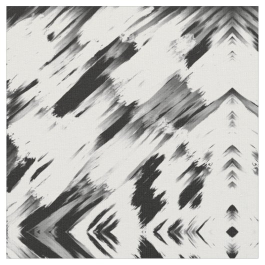 Tissu Art moderne Abstrait noir blanc brossé (Fermer)
