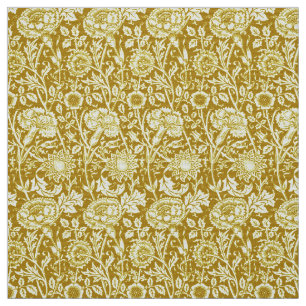 Tissu Art Nouveau Carnation Damas, moutarde et jaune