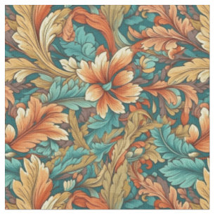 Tissu Art Nouveau Design Floral Vintage sans Motif