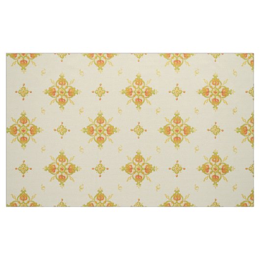 Tissu Art Nouveau Mission Style Bands of Tulips pattern (Fat Quarter)