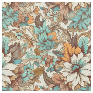 Tissu Art Nouveau motif floral design Vintage sans coutu