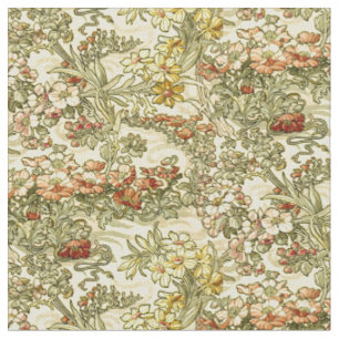 Tissu Art Nouveau vintage Motif Floral Mucha