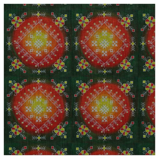 Tissu Art populaire traditionnel letton avec peinture de (Échantillon)