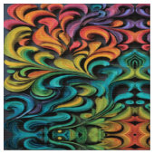 Tissu Art vibrant tourbillon multicolore (Fermer)