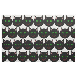 Tissu artisanal de chats noirs Halloween