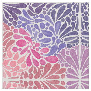 Tissu Artsy rose violet aquarelle Abstrait points Motif