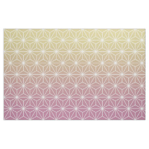 Tissu Asanoha rose et jaune (grande échelle)