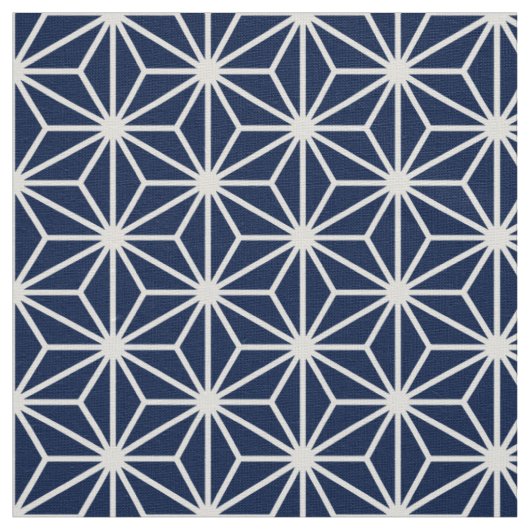 Tissu Asanoha Style - Blanc sur Dk Blue 001744 (Échantillon)