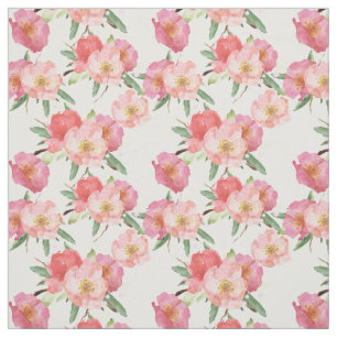 Tissu Assez le rose fleurit le jardin d'aquarelle