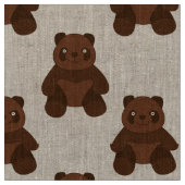 Tissu Assis ours en peluche (Fermer)