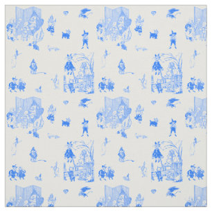 Tissu Assistant Vintage de la toile bleue d'Oz de Jouy
