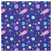 Tissu astronaut cat spaceship galaxy (Échantillon)