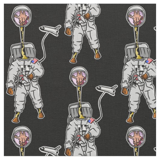 Tissu astronaute drôle de girafe (Fermer)