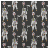 Tissu astronaute drôle de girafe (Échantillon)