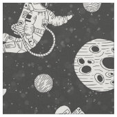 Tissu Astronautes dans l'espace noir et blanc (Fermer)