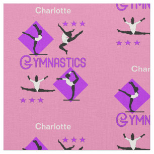 Tissu Athlètes gymnastiques violet rose personnalisé