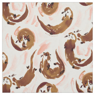 Tissu ATTA OTTER Loutres de mer sauvages