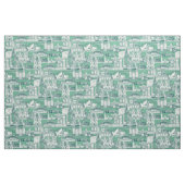Tissu Australia toile de jouy dark teal peppermint (Yard)