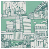 Tissu Australia toile de jouy dark teal peppermint (Fermer)